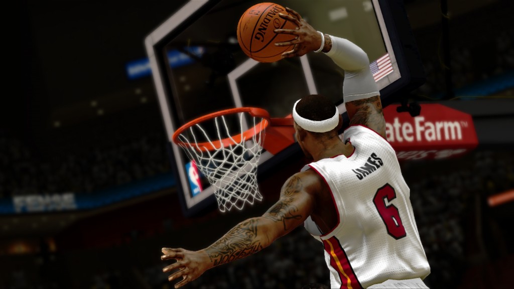 LeBron throwing it down. Hard.