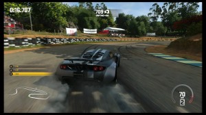 The Hennessey Viper Venom GT is the lone non-European car in the entire retail game. It also seems most at home when it's careening down the track sideways, which is a good thing, because it spends a LOT of time doing that.
