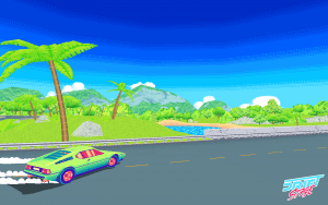 We haven't had the pleasure of playing the Ocean Bridge course yet, but with all the blatant 90s Sega imagery, we can't wait.