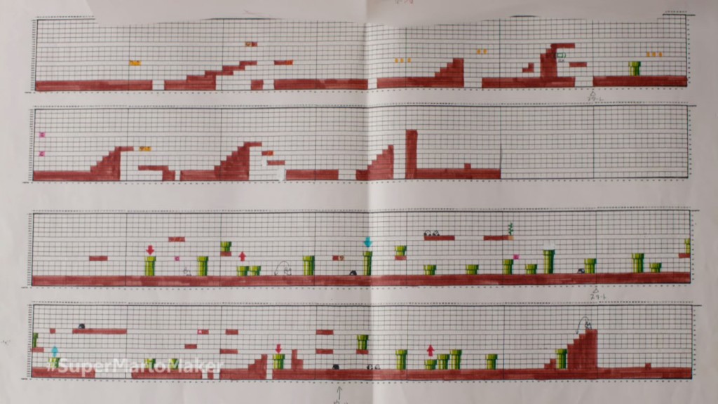 Drafts of Super Mario levels used to be done on graph paper.